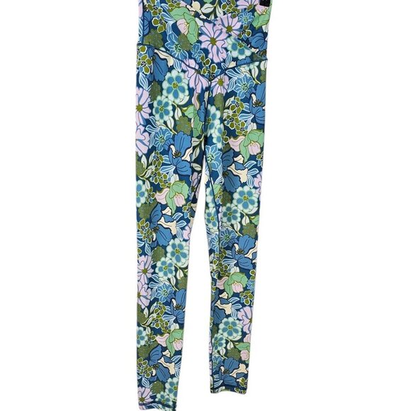 Aerie Real Me Crossover Waist 7/8 Leggings, Floral, Stretch, Size Medium - Picture 8 of 9
